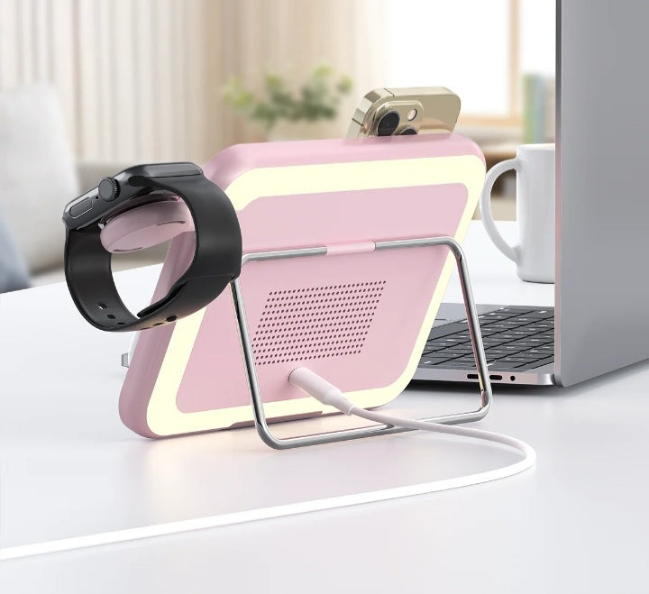 LED Lighted Makeup Mirror With Wireless Charging